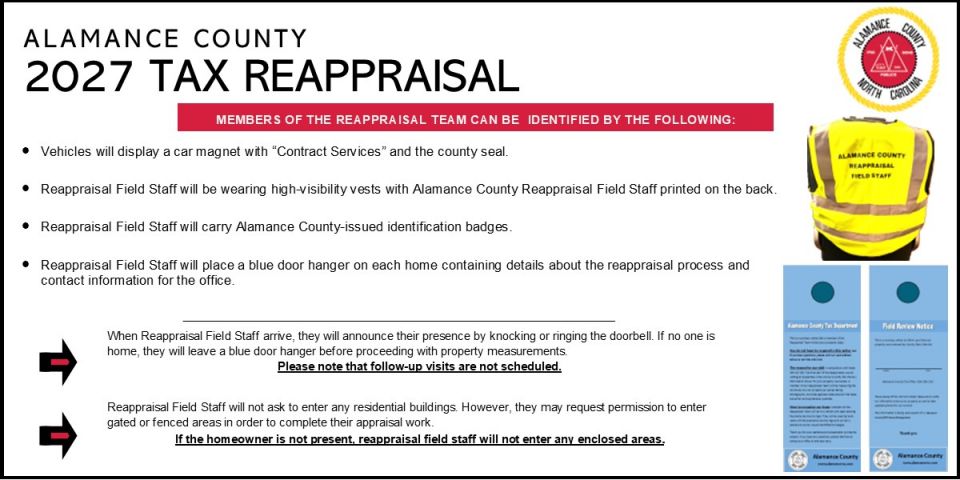 Information about the 2027 Alamance County Tax Reappraisal